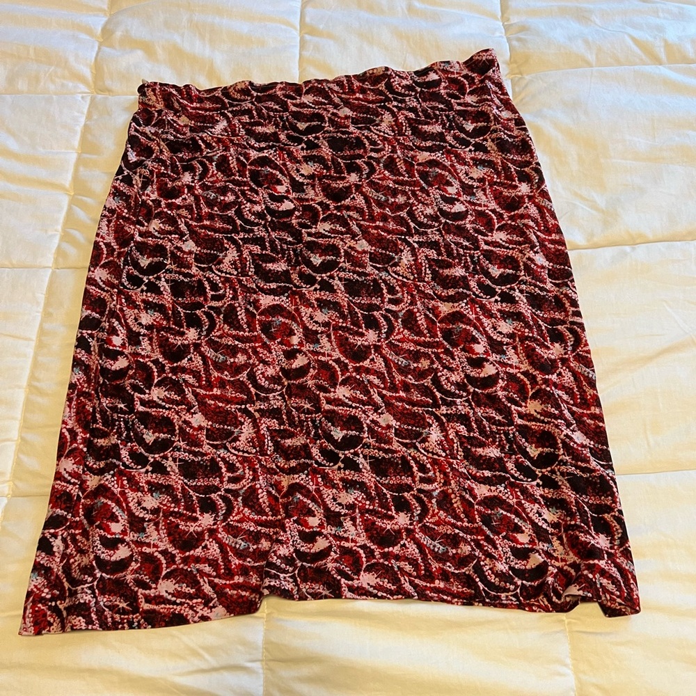 Red and Pink patterned skirt